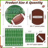 Football Party Supplies Set 150 PCS Dinnerware Decorations Include