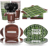 144 Pieces Football Party Decorations Disposable Football Tableware