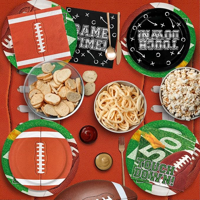 Football Party Decorations Kit for 24 Football Party Supplies Set