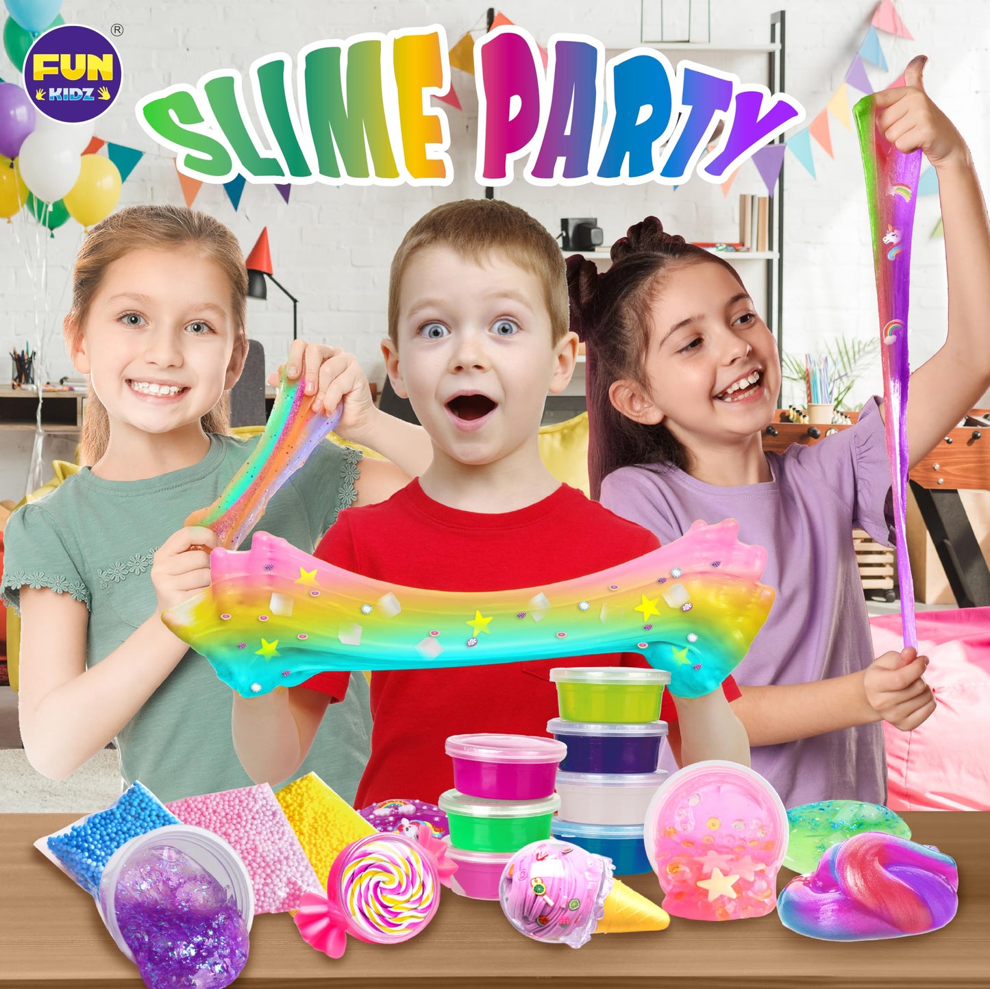 33 Cups Jumbo Slime Kit for Kids, FunKidz Premade Ultimate Slime Pack