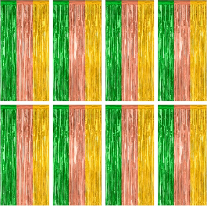 8 Pack Hawaiian Party Decorations, 3.28 FT x 7.05 FT Luau Party