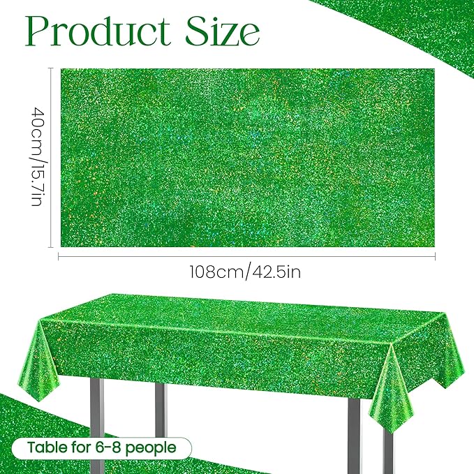 1 pcs Green Holographic Laser Tablecloth 40 x 108 Christmas Table