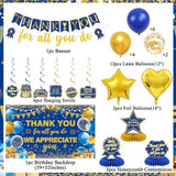 Vlipoeasn We Appreciate You Banner Decorations, Blue Gold Thank You