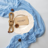 Keketoarrange Spring Table Runner Light Blue Cheesecloth Gauze Rustic