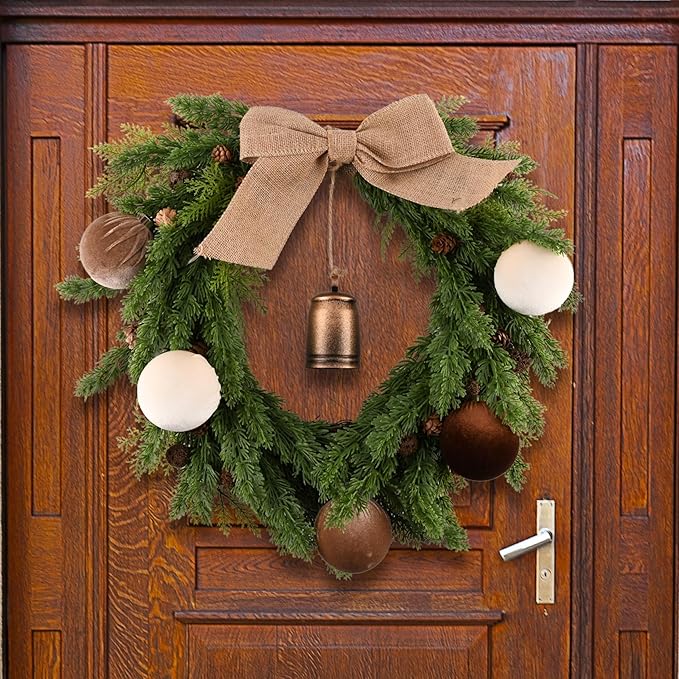 Brown Velvet Christmas Tree Ornaments - 15pcs Shatterproof Christmas