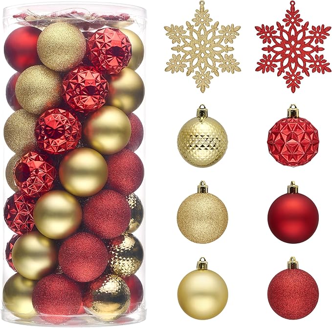 Valery Madelyn Christmas Tree Decorations Ornament Set, 50ct 2 Inches