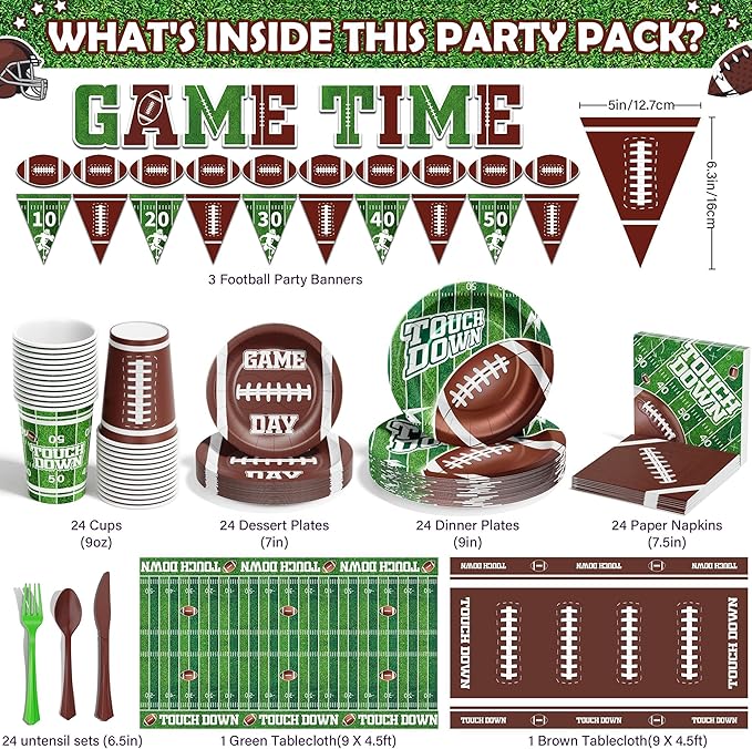 173PCS Football Party Decoration Kit Serve 24 Easter Decoration