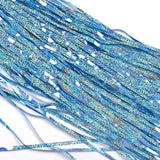 BRAVESHINE Light Blue Tinsel Foil Fringe Curtains - 2Pcs 3.2x8.2 ft