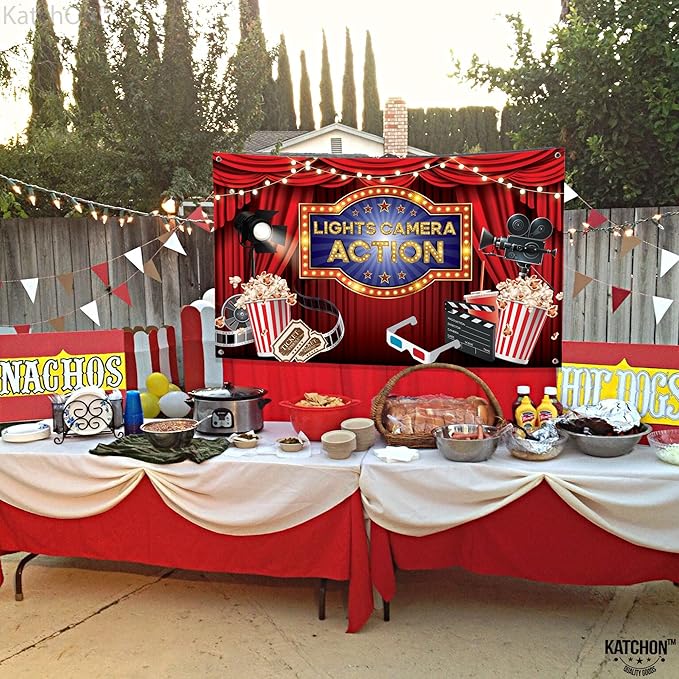 XtraLarge Lights Camera Action Banner 72x44 Inch Movie Night