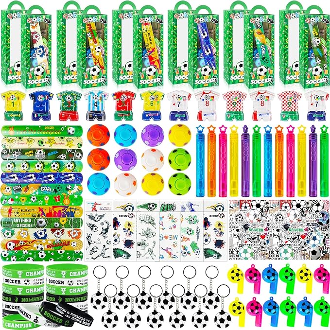 158Pcs Soccer Party Favors 12 Guests Set Soccer Goodie Bag Stuffers