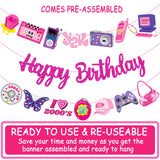 3pcs Y2K Birthday Party Banners 2000s Pink Birthday Party Decorations