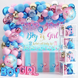 92Pcs Gender Reveal Decorations and Baby Box with Letters Set Boy or