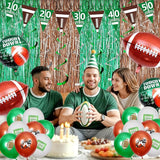 55Pcs Football Party Decorations Streamers Balloons Football Photo