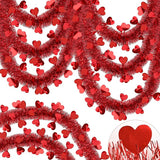 66 FT Valentine's Day Heart Tinsel Garland Decoration Red Heart