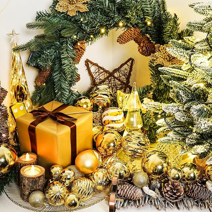 XmasExp 24ct Christmas Ornaments Shatterproof Christmas Ball Ornaments