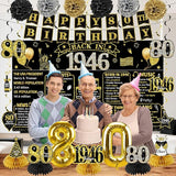 80th Birthday Decorations for Men Women 21pcs the Year 1946 Banner