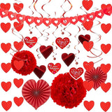 27 Pieces Valentines Day Swirl String Cutout Decoration Kit with