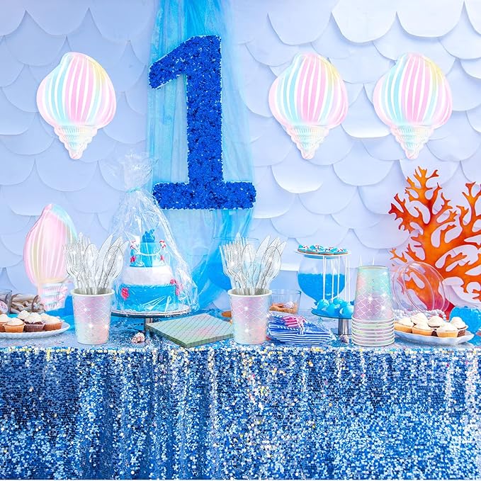 144 Pcs Mermaid Party Supplies Tableware Mermaids Themed Decorations