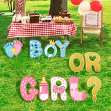 11 Pcs Gender Reveal Decorations Baby Shower Yard Signs with Stakes