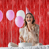 4 Pack Red Backdrop, 3.28 FT x 7.05 FT Party Streamer, Valentines Day
