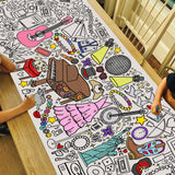 Tiny Expressions Eras Divas Coloring Tablecloth for Parties – Rolled,