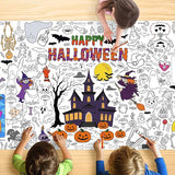 Giant Halloween Coloring Tablecloth for Kids Large 30x72 Inch Poster