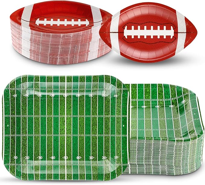 Tanlade 200 Pcs Football Paper Plates Football Party Decorations