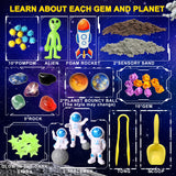 Galaxy Sensory bin, Gemstone Dig Kit,Galaxy Excavation Gem Kit with 5
