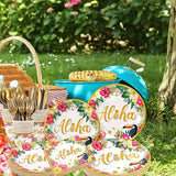 Golden Tropical Luau Party Tableware Supplies 168PCS Hawaiian Plates