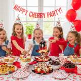 Haooryx Cheetah Cherry Cupcake Stand - 2Pack 3 Tier Red Cherry Bow