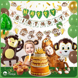 Monkey Birthday Banner Monkey Party Decorations Jungle Birthday