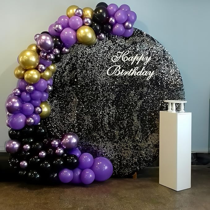Purple Black and Gold Balloon Arch Kit Graduation Balloon Garland