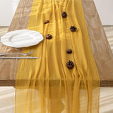 Keketoarrange 6pcs Golden Gauze Rustic Cheesecloth Table Runner 120