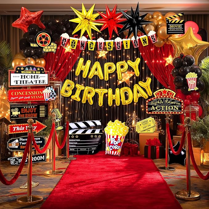 150pcs Movie Themed Birthday Party Decorations Movie Night Birthday
