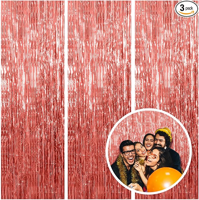 Rose Gold Party Decor 3 Pack - Bachelorette & Birthday Backdrop -