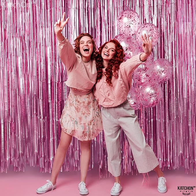 KatchOn, Pink Streamers for Party Decorations - XtraLarge 3.2x8 Feet,