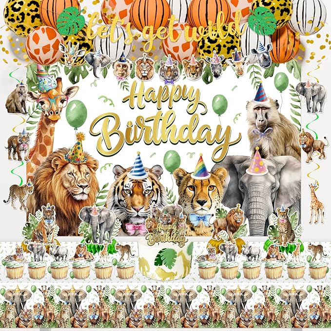 Safari Birthday Party Decorations Jungle Wild Animals Birthday Party
