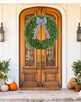 Vlorart 32" Faux Round Boxwood Wreath, Artificial Large Boxwood Wreath