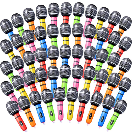 Zhanmai 72 Pcs Inflatable Microphones Assorted Colors Inflatable