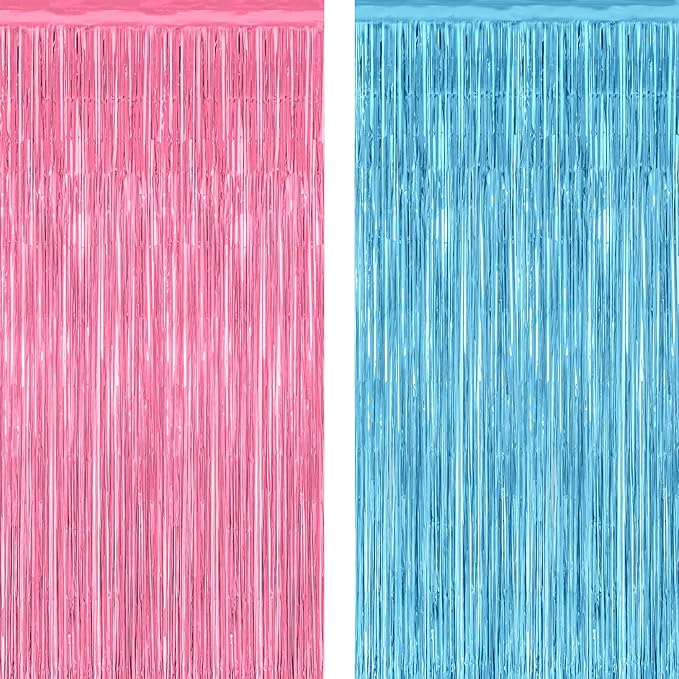 2 Pack Gender Reveal Decorations, 3.28 FT x 7.05 FT Pink and Blue