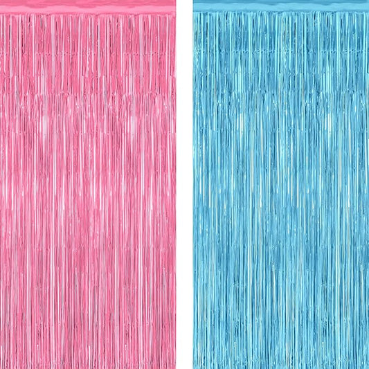2 Pack Gender Reveal Decorations, 3.28 FT x 7.05 FT Pink and Blue