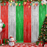 2 Pack Christmas Metallic Tinsel Foil Fringe Curtains, Door Streamers