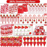 208PCS Strawberry Party Favors Berry First Birthday Decor Theme