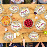96Pcs Casino Theme Birthday Party Decorations Gold Glitter Plates