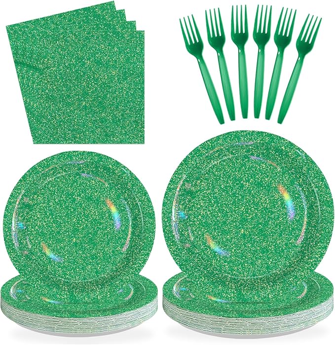 96 Pcs St Patrick's Day Party Supplies 350 GSM Spring Iridescent