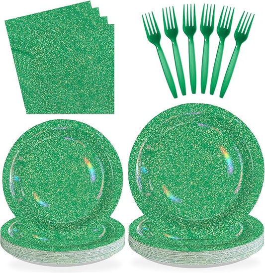 96 Pcs St Patrick's Day Party Supplies 350 GSM Spring Iridescent