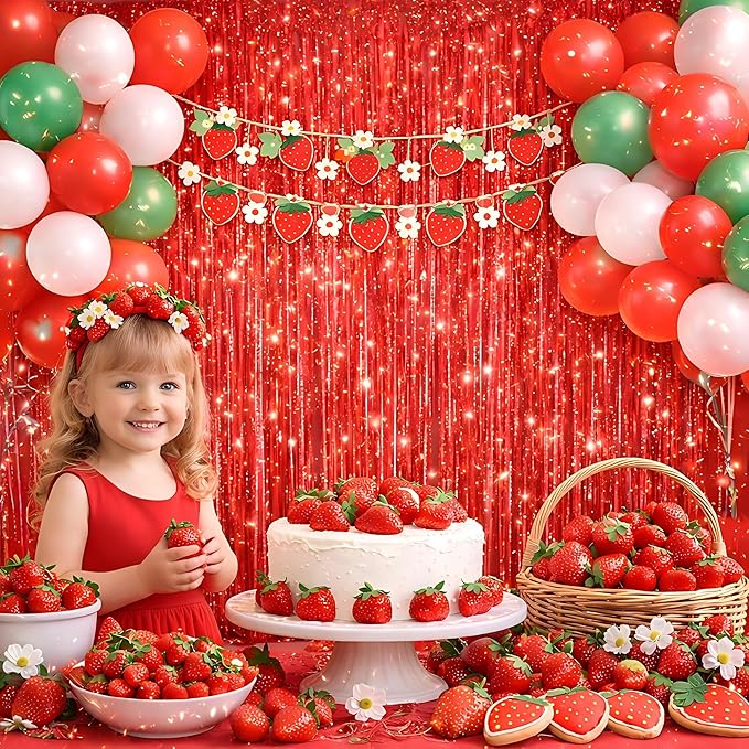 Red Party Streamers Decorations Happy Mothers Day 3 Pack 3.2 x 8.2 ft