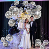 KatchOn, Silver Disco Ball Balloons - 32 Inch, Pack of 20 | Shiny