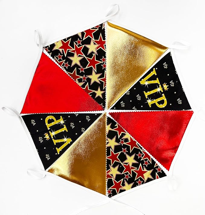 32Ft Hollywood Theme Party Decorations Red Black Gold VIP Star