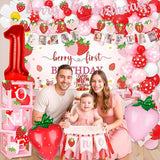 Berry First Birthday Decor Strawberry 1st Birthday Decorations for